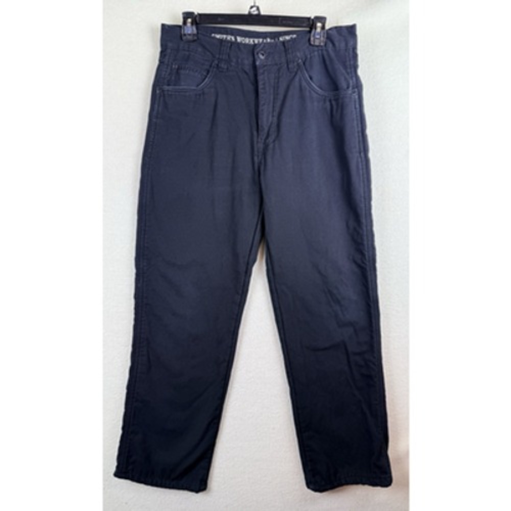Smith's Workwear Mens 33x30 Black Fleece Lined Canvas Jogger Thermal Pants